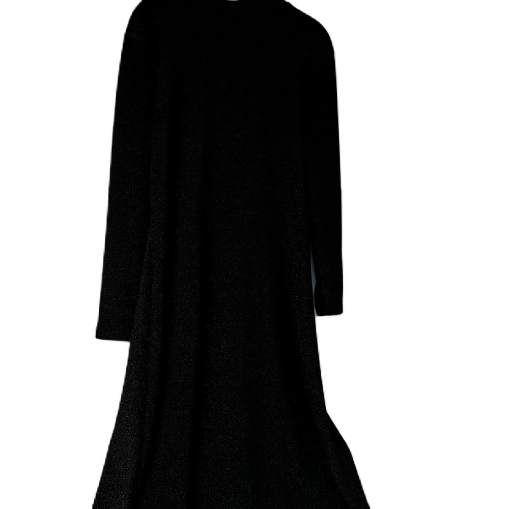 KMW Woman's L Black sparkle LBD holiday dress party fancy long sleeve fit flair